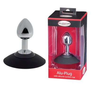 MALESATION Alu-Plug with suction cup small, chrome